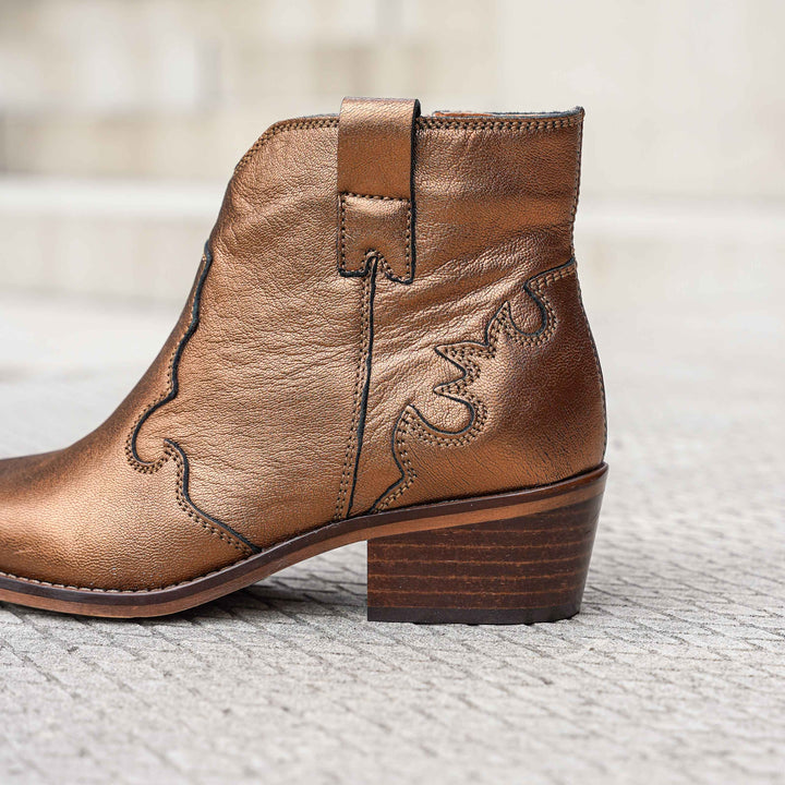 MINT ANKLE BOOT Bronz Bőr