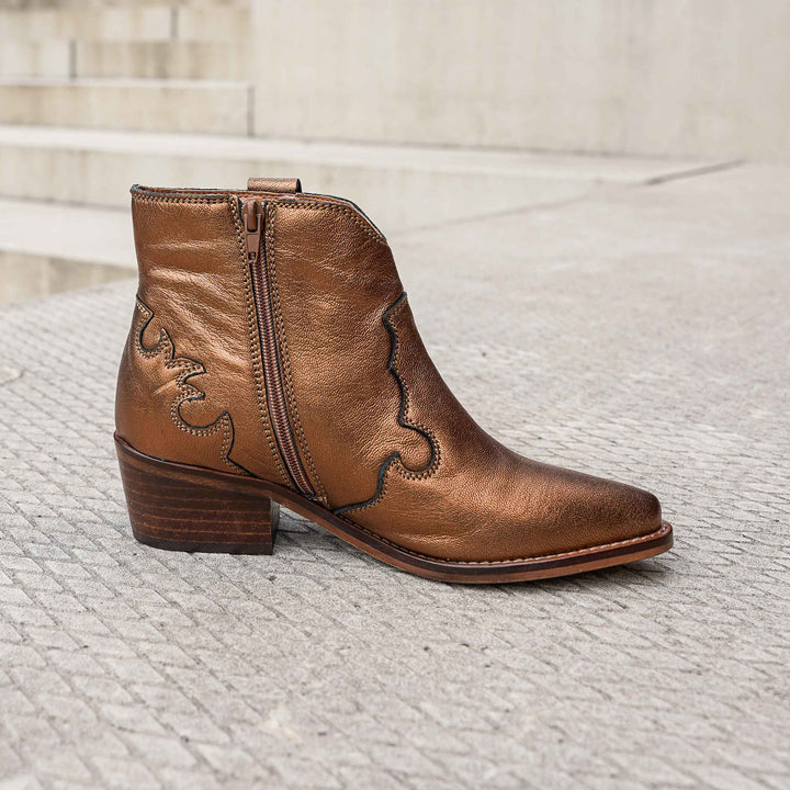 MINT ANKLE BOOT Bronz Bőr
