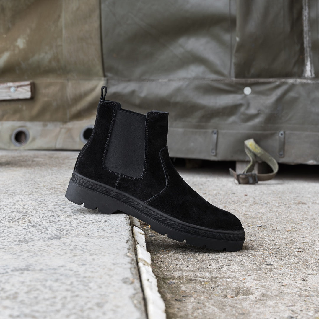 ELON CHELSEA fekete Suede