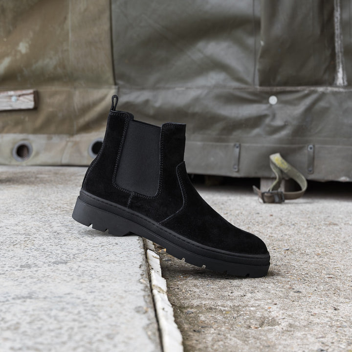 ELON CHELSEA fekete Suede