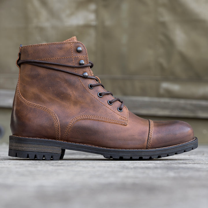 GORDON TOE CAP BOOT Piele Naturală Bruciato csizma