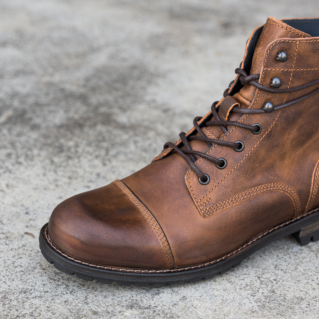 GORDON TOE CAP BOOT Piele Naturală Bruciato csizma