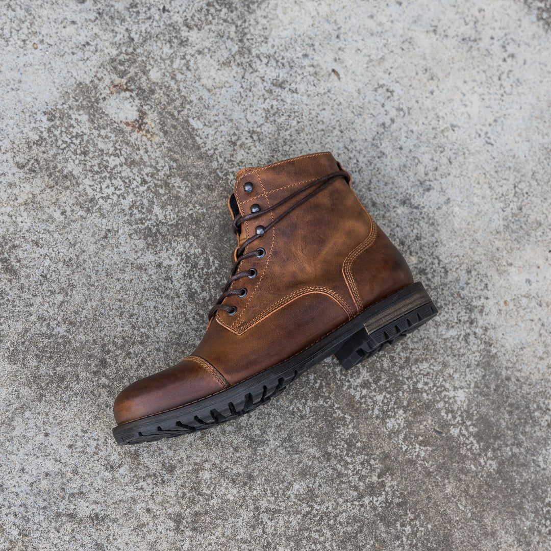 GORDON TOE CAP BOOT Piele Naturală Bruciato csizma