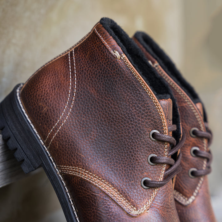 GORDON CHUCKA BOOT gesztenyeszínű bőr bokacsizma