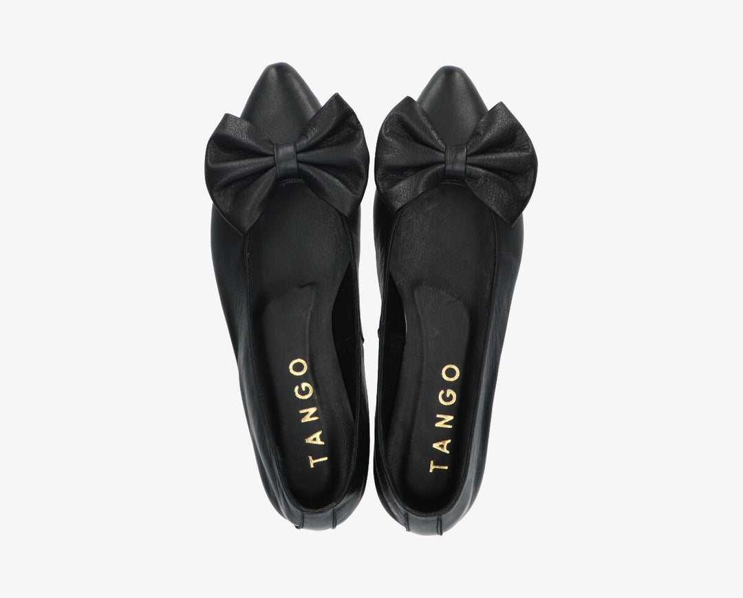 DUNA BOW fekete bőr