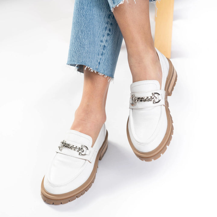 FAYE LOAFER Bright fehér bőr