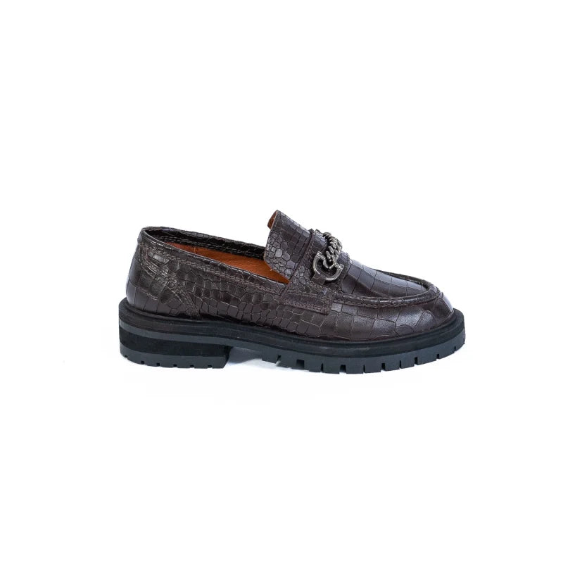 FRANCIE LOAFER Mocha Embossed