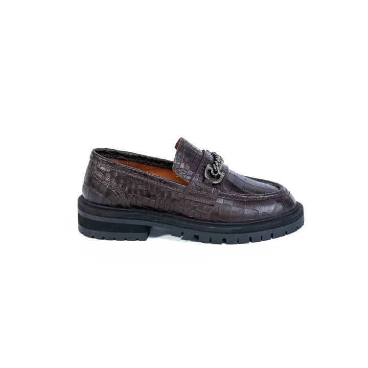 FRANCIE LOAFER Mocha Embossed