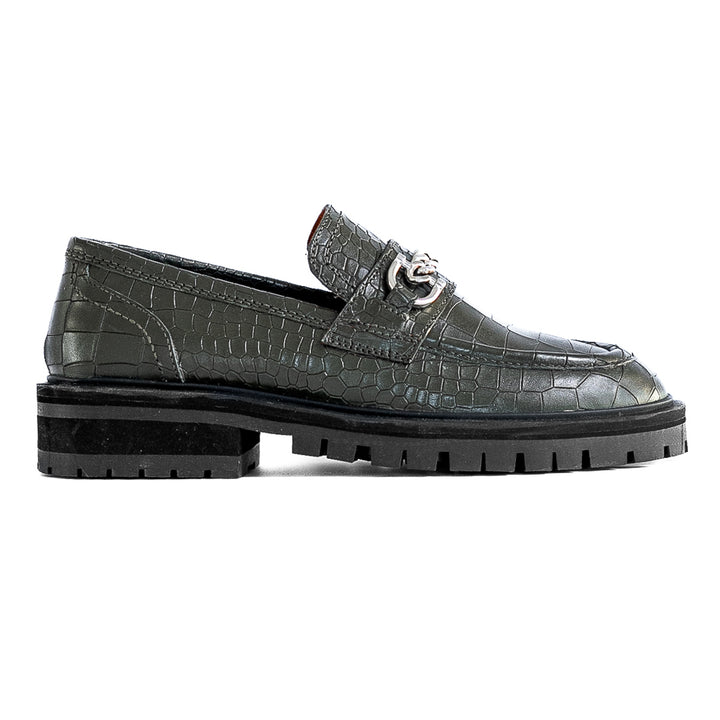 FRANCIE LOAFER Army zöld Embossed