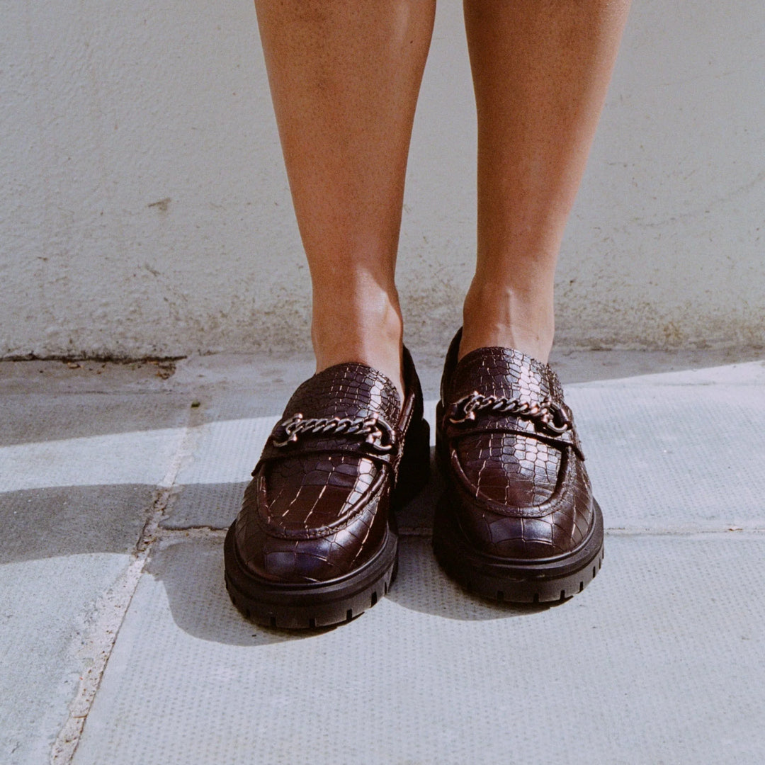 FRANCIE LOAFER Mocha Embossed