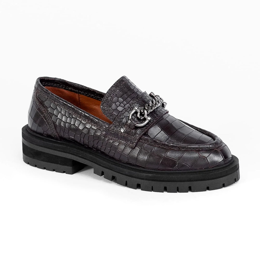 FRANCIE LOAFER Mocha Embossed