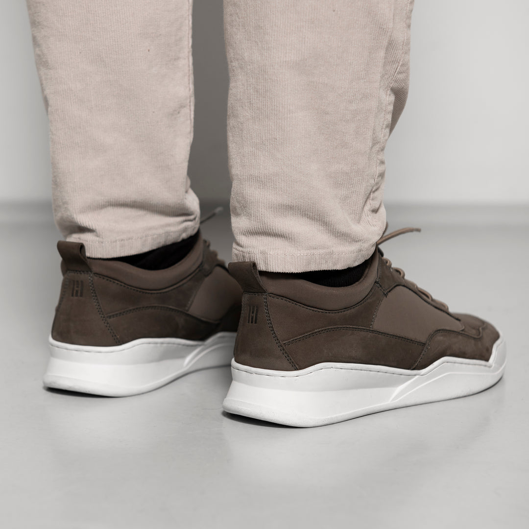 ALLIN SARUN olívazöld nubuk/Neopren sneaker