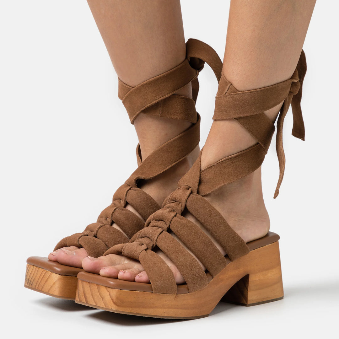 JAZZ SANDAL Tan bőr szandál