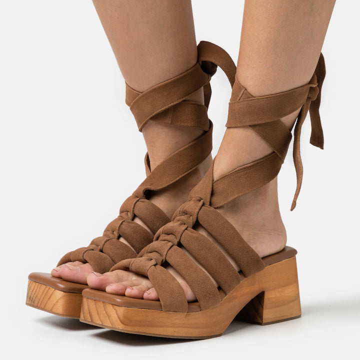 JAZZ SANDAL Tan bőr szandál