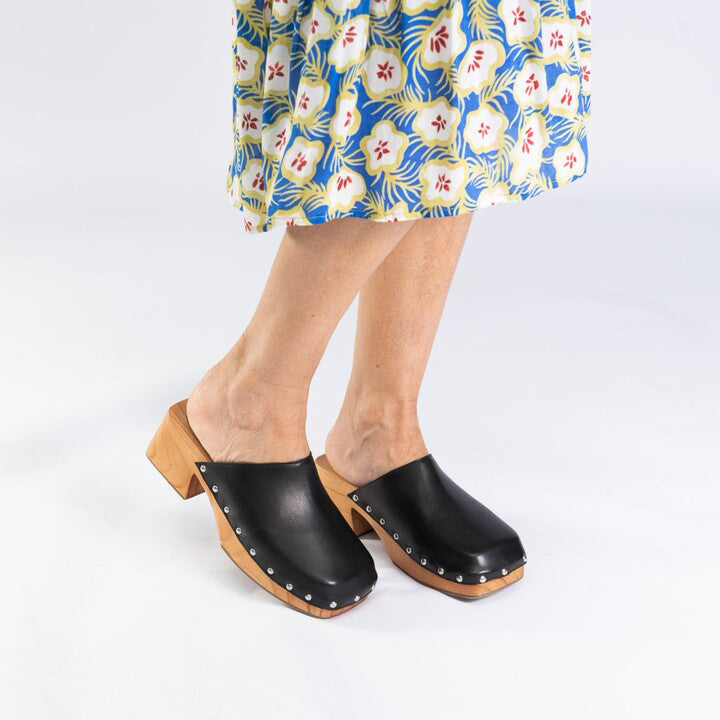 JUDE MULE fekete bőr sneaker