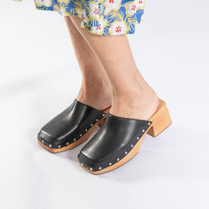JUDE MULE fekete bőr sneaker