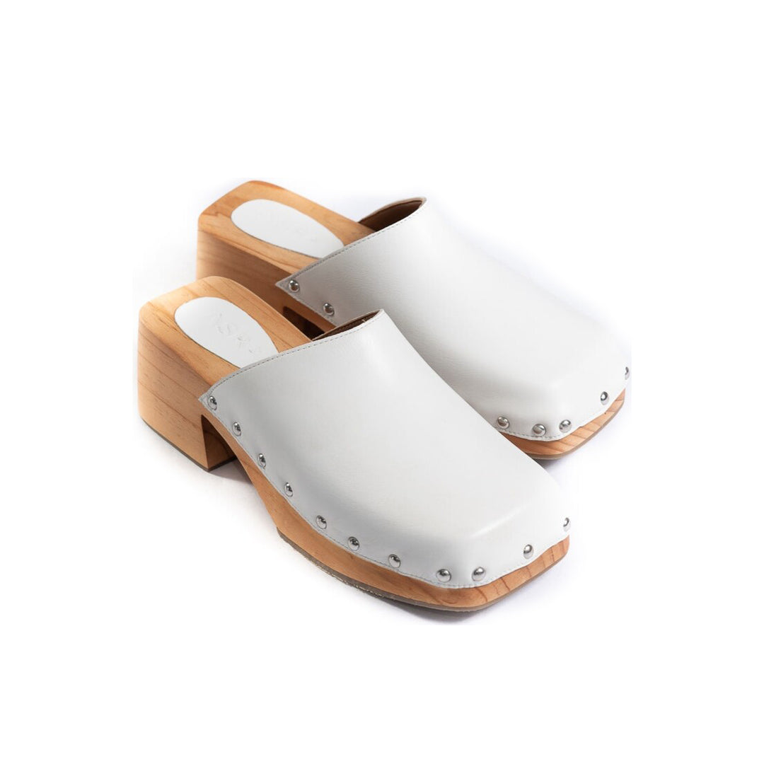 JUDE MULE Bright fehér bőr sneaker