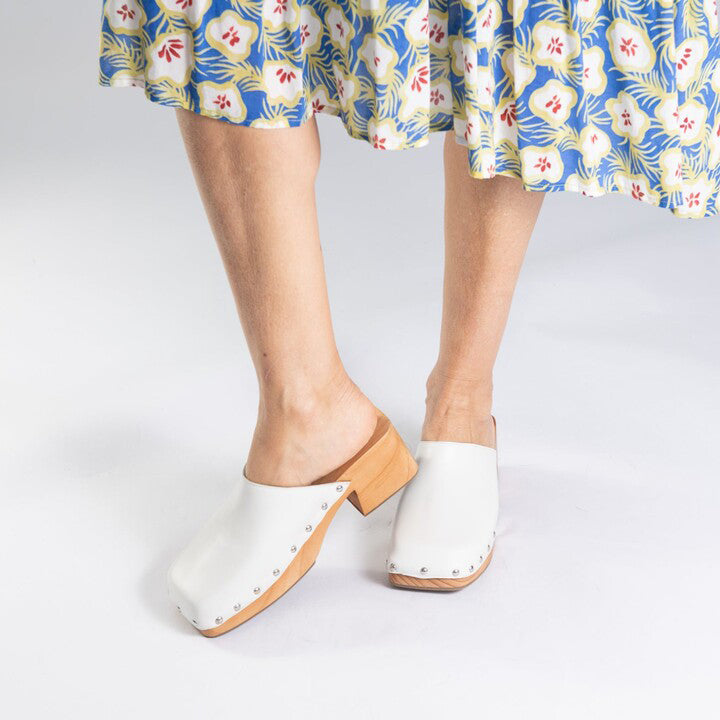 JUDE MULE Bright fehér bőr sneaker
