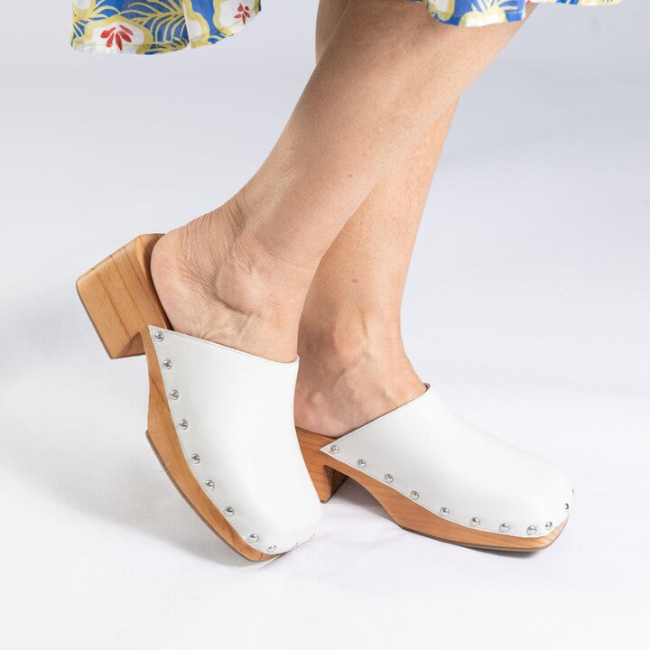 JUDE MULE Bright fehér bőr sneaker