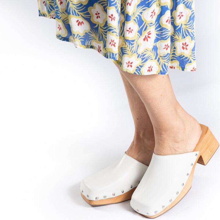 JUDE MULE Bright fehér bőr sneaker