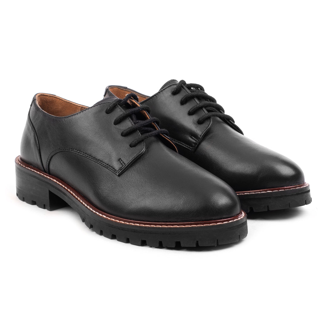 FŰZŐS CIPŐ NŐI Fekete Valódi Bőr