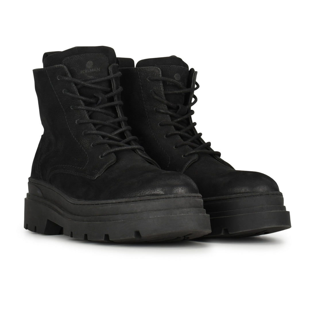 LIAM LACE BOOT Fekete nubuk