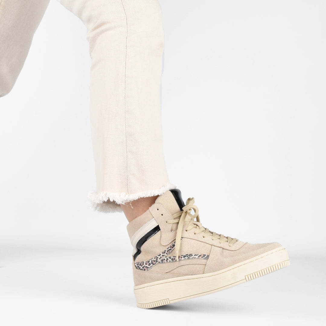 ESQUIMO HIGH SNEAKER Homok/Fekete Leopard