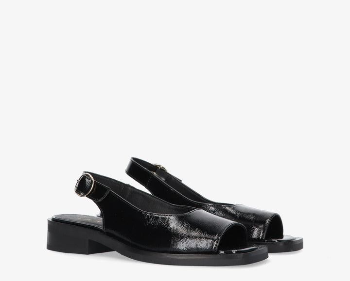 XANTHE SLINGBACK fekete bőr