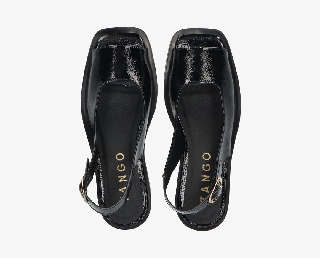 XANTHE SLINGBACK fekete bőr