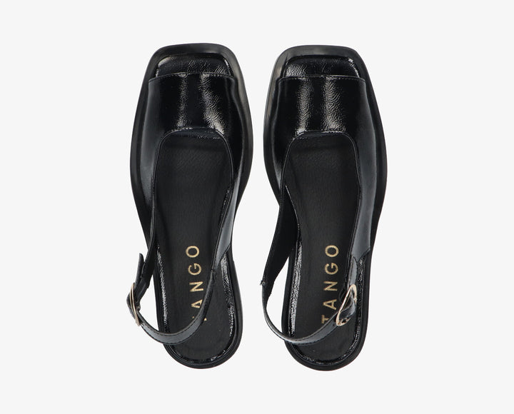 XANTHE SLINGBACK fekete bőr