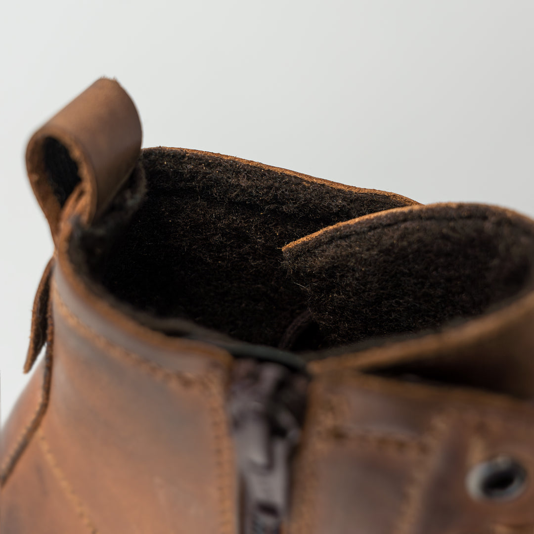 ANNIE ANKLE LACE BOOT Világosbarna viaszolt bőr