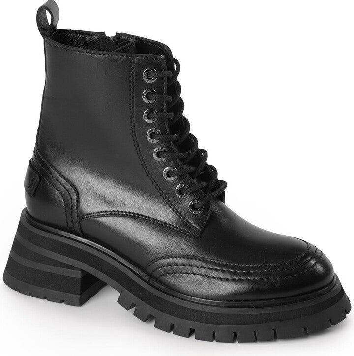 BUSTER BOOT fekete bőr csizma