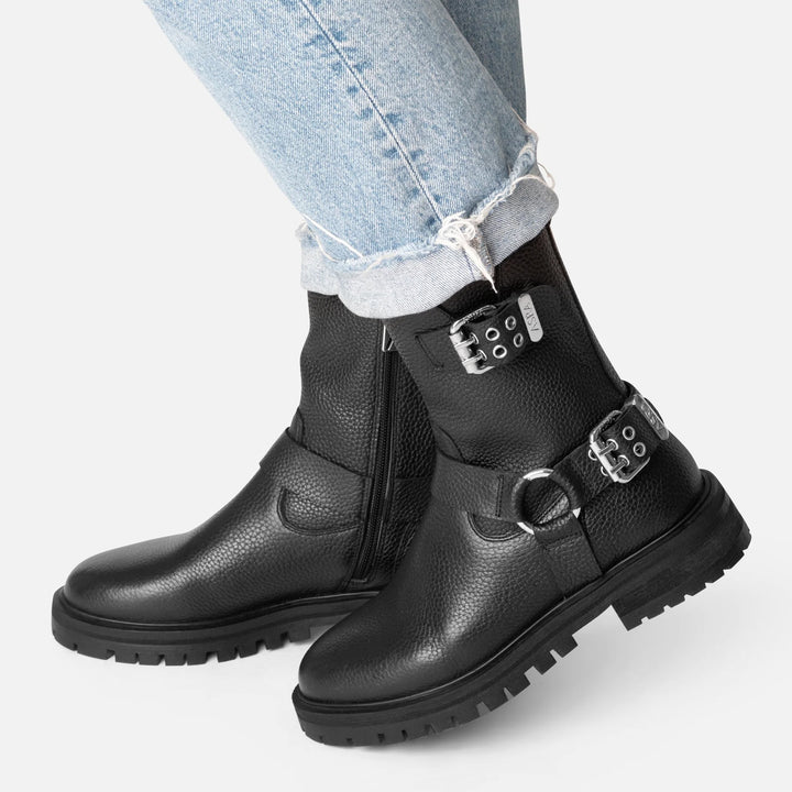 BOYD BOOTS fekete bőr csizma