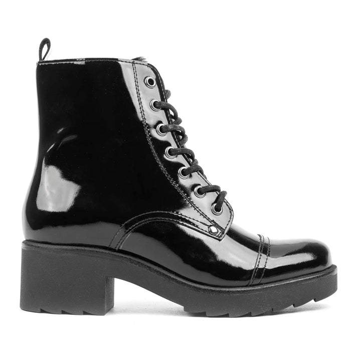 YALE ANKLE BOOT fekete bőr Patent csizma