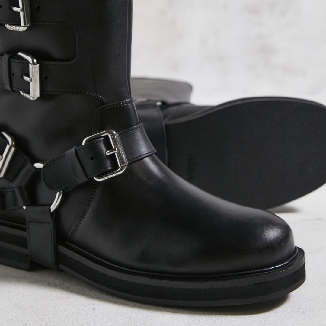 CANTALOUPE HIGH BOOT fekete bőr csizma