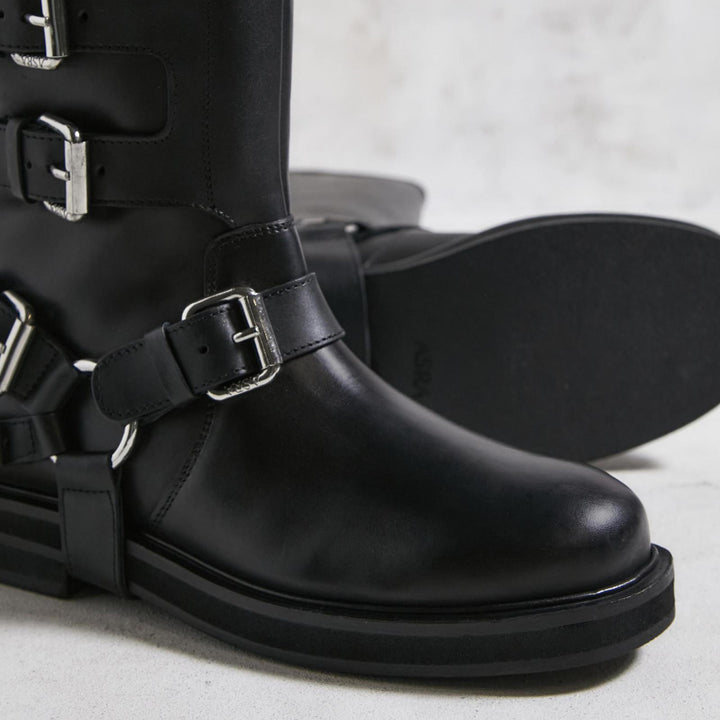 CANTALOUPE HIGH BOOT fekete bőr csizma