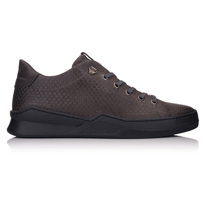 ESKO CITY LOW sötétszürke/barna dombornyomott bőr sneaker