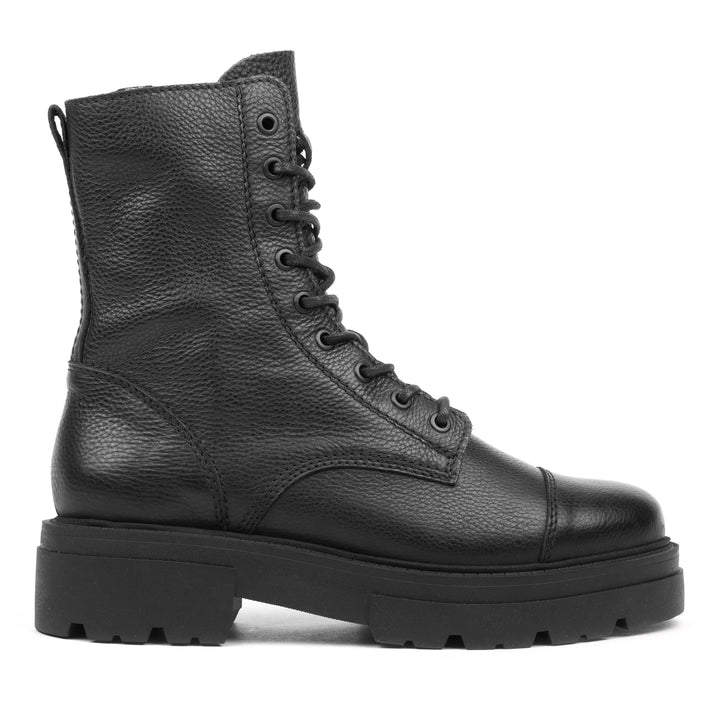 SHARI TOE CAP MID fekete mart bőr sneaker