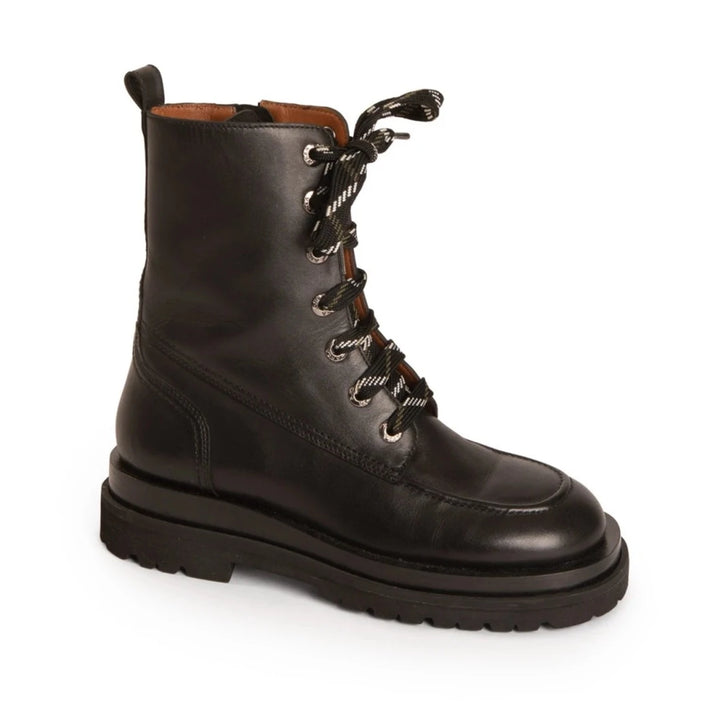 BANDIT BOOT fekete bőr csizma