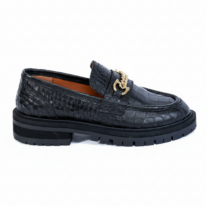FRANCIE LOAFER fekete bőr