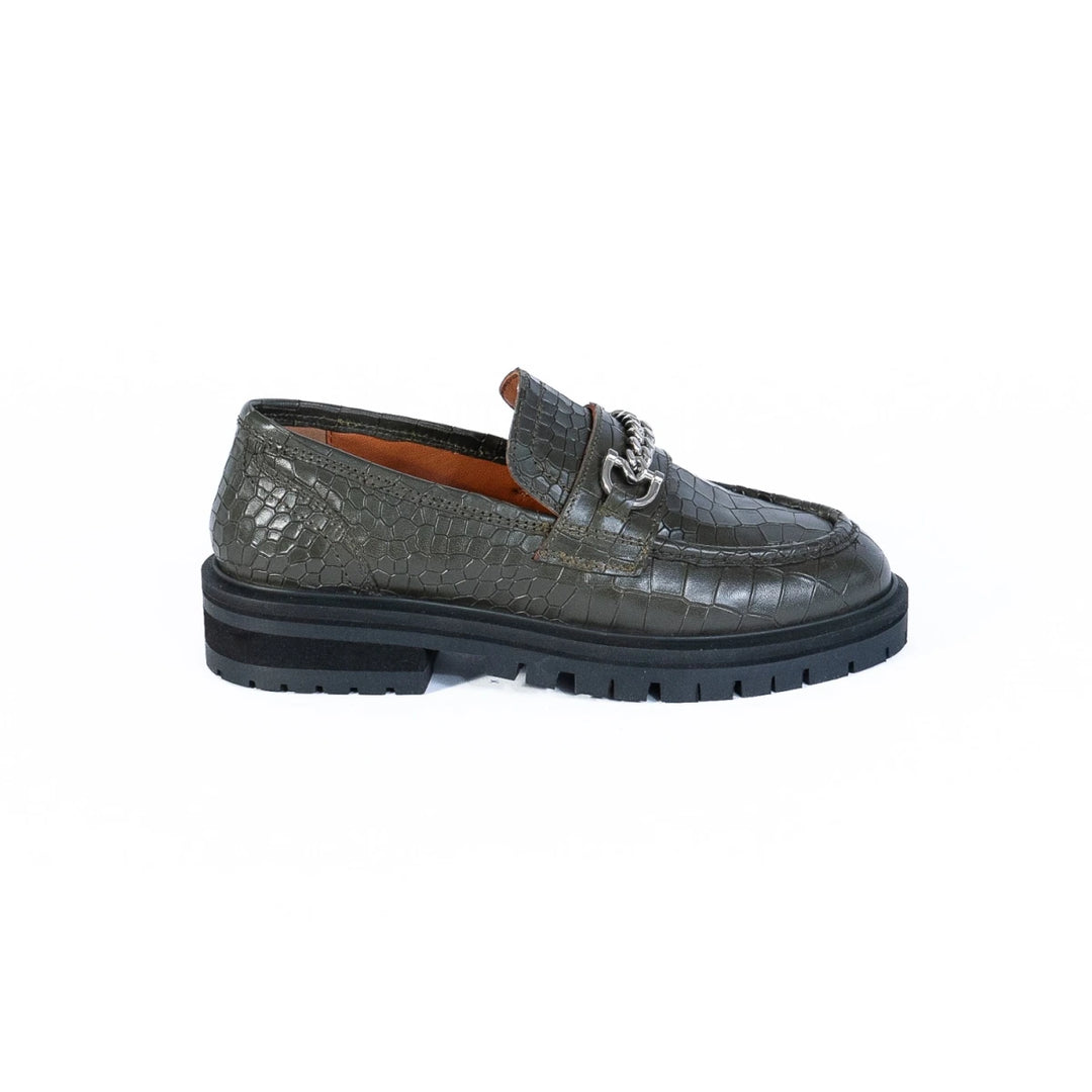 FRANCIE LOAFER Army zöld Embossed