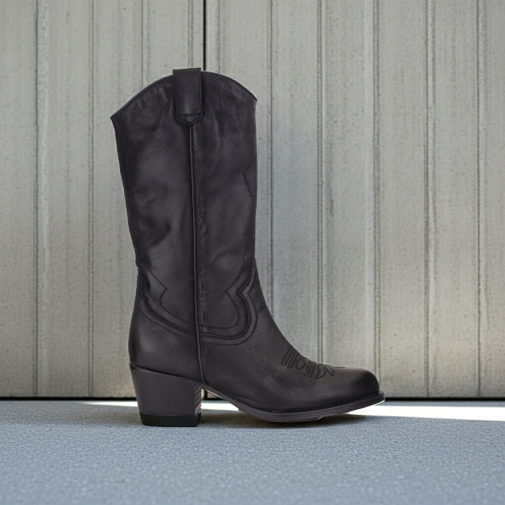 DULCE NO PADDING MID BOOT fekete nubuk csizma