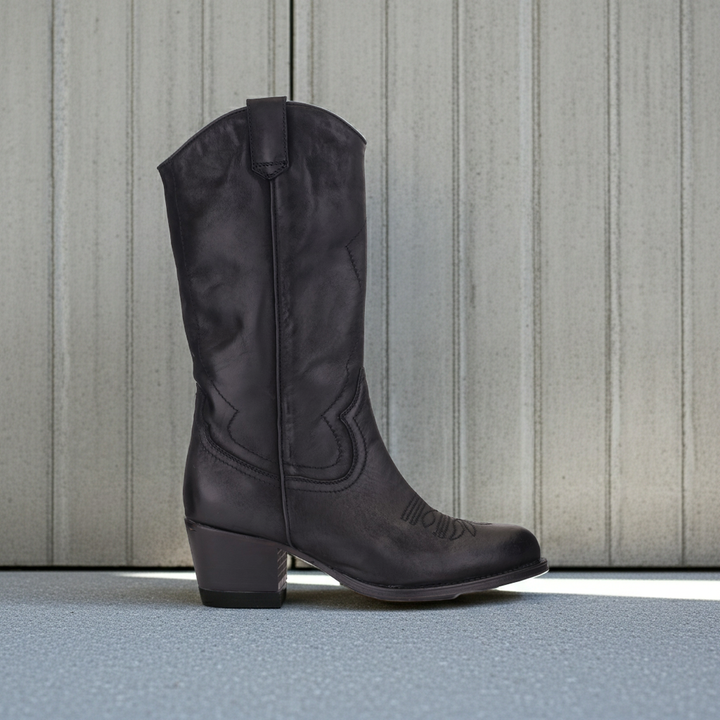 DULCE NO PADDING MID BOOT fekete nubuk csizma