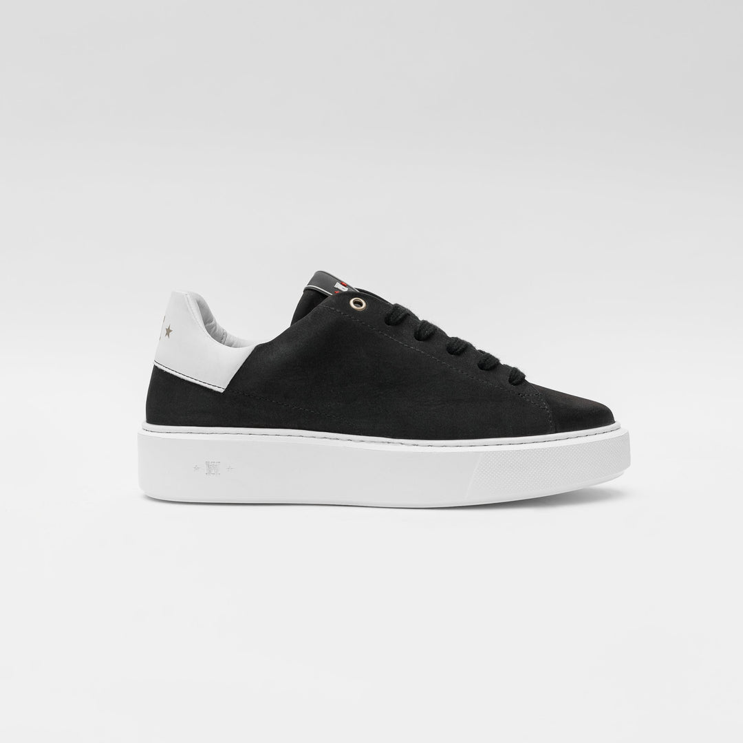 NŐI SNEAKER Fekete/fehér bőr