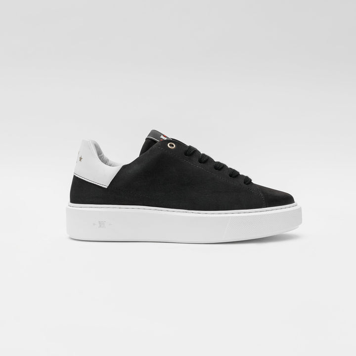 NŐI SNEAKER Fekete/fehér bőr