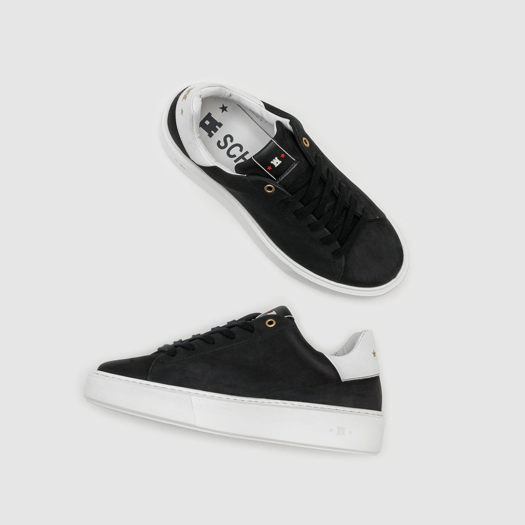 NŐI SNEAKER Fekete/fehér bőr