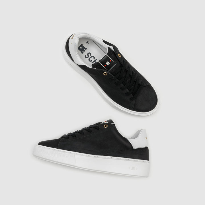 NŐI SNEAKER Fekete/fehér bőr