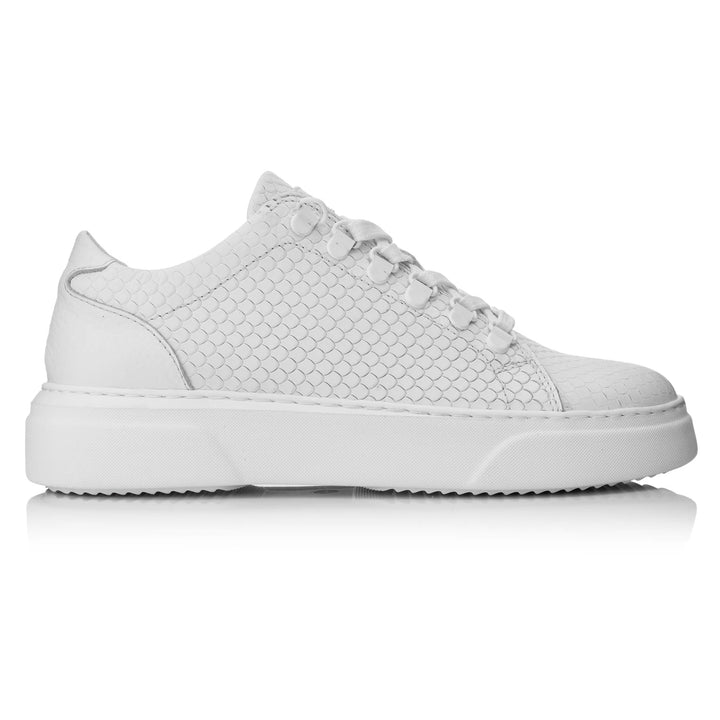 KEA LOW fehér dombornyomott bőr sneaker