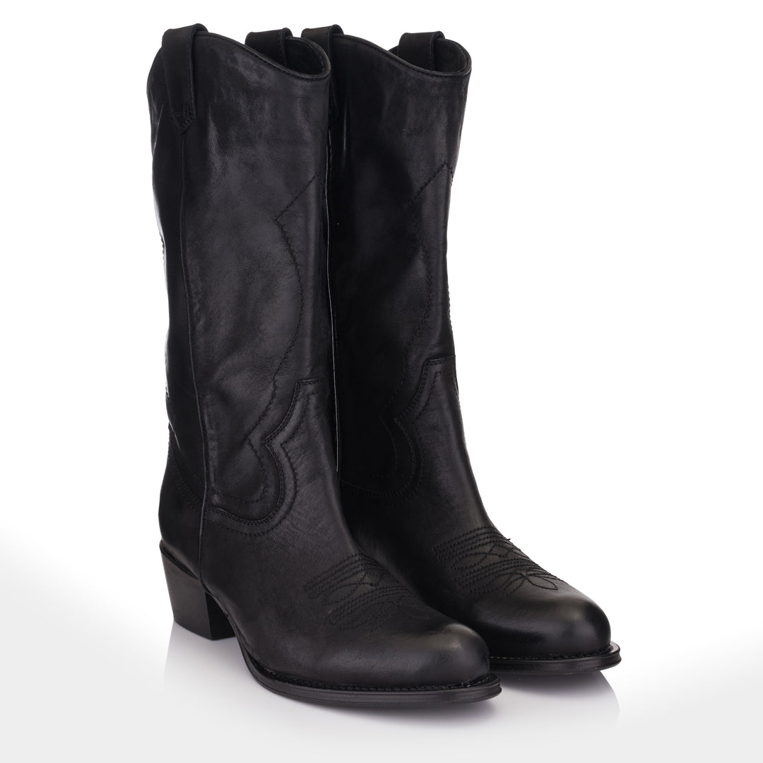 DULCE NO PADDING MID BOOT fekete nubuk csizma