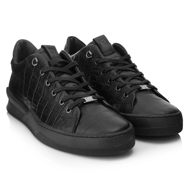 ESKO CITY LOW Coda fekete dombornyomott bőr sneaker